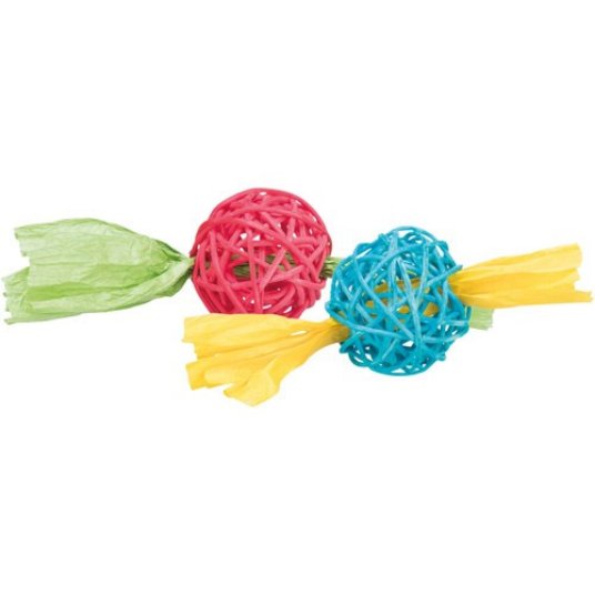 TRIXIE igrača za glodalce, set žogic, ratan, papir, fi 4cm x 13 cm, 2 kos