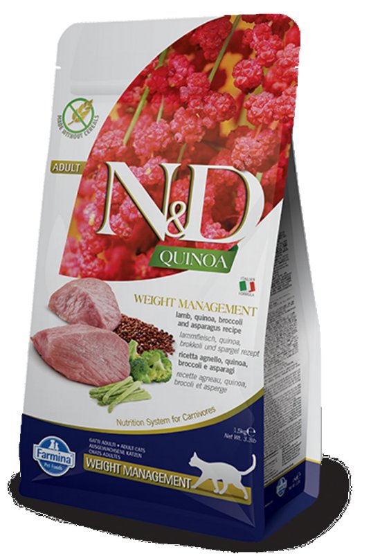 N&D Quinoa Cat Weight Man Lamb&Broccoli&Asparagus 5kg