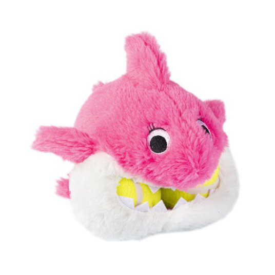 GD SHARKS GLUTTON, kombinirana igrača za pse, pliš, šumeča, 2 žogi, roza, 20 x 18 cm