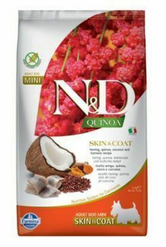 D.N&D Quinoa Dog Skin&Coat Herring&Coconut Mini 800g