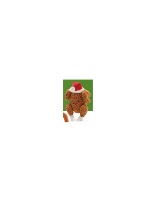 CR Xmas Chicken, igrača za pse, pečen piščanec s kapo, z zvokom, 25,5 cm