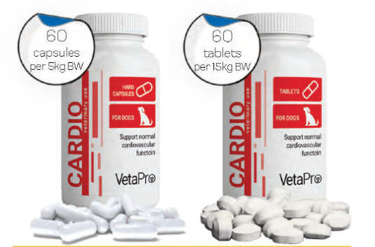 VetaPro CARDIO  60tbl  - za pse, prehr. dop., podpora normalni kadriovaskularni funkciji