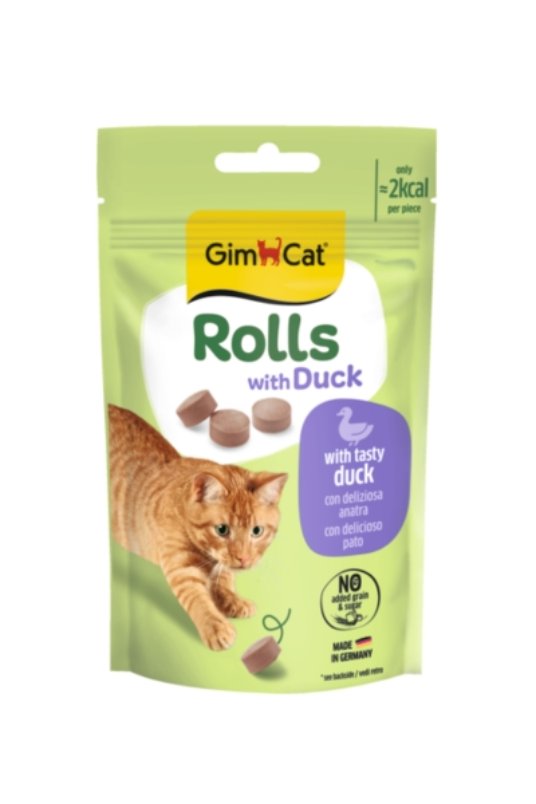 GIMCAT ROLLS WITH DUCK, priboljšek z raco, 50 g