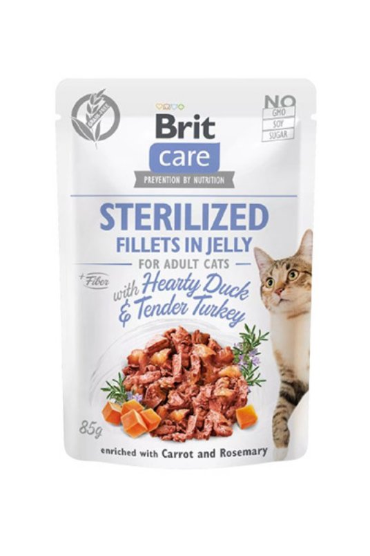 BCC-pouch Cat Grain-Free Sterilised - Fillets in jelly with Hearty Duck&Turkey 85g (24) - fileji race in purana za sterilizirane macke