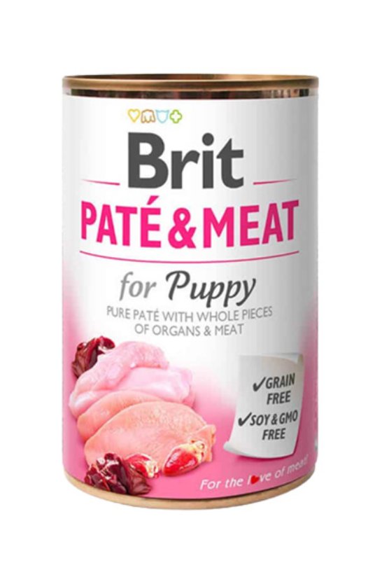 Brit Can Pate & Meat Chicken & Turkey Puppy 400 g (6) (piščanec in puran)
