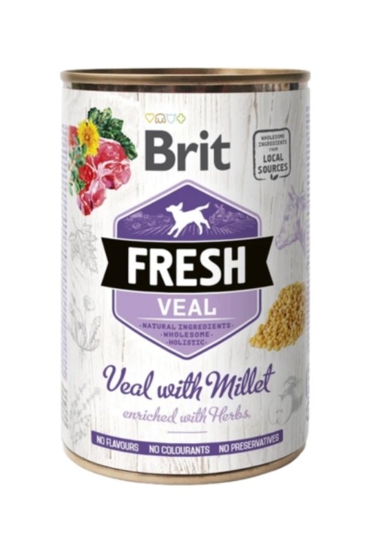 Brit Fresh Can Dog Veal with Millet 400g (6)