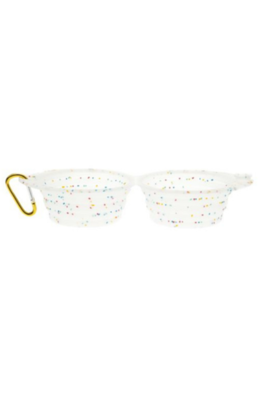 FB dvojna zložljiva prenosna posoda CONFETTI, silikon, 210 ml x 2