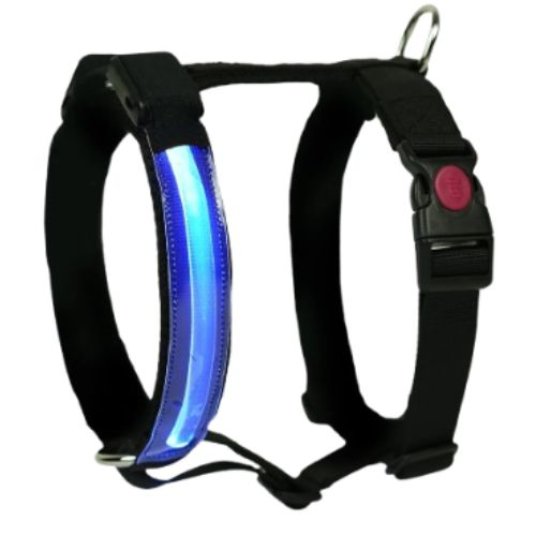 PI oprsnica H LED, najlon, S, modra, 48 x 51-65 cm