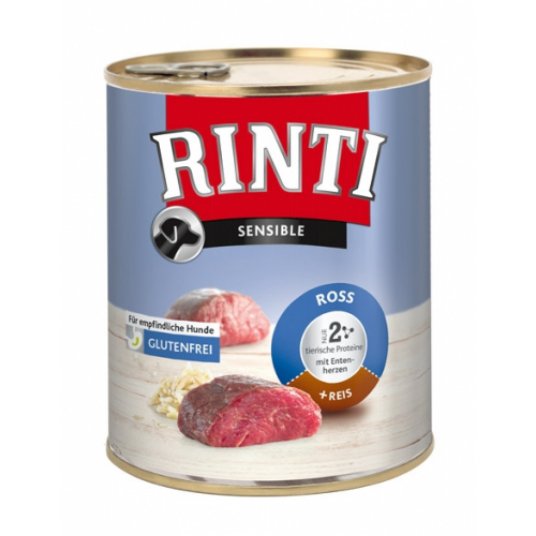 D.RINTI SENS., konj, račja srca&riž 400g (12)