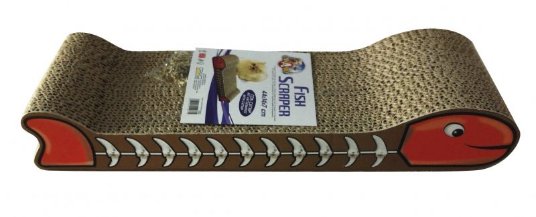 CR KARTONAST PRASKALNIK RIBA ZA MAČKE Z MAČJO METO 44 CM