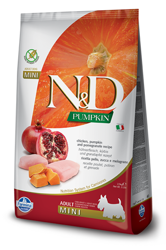 N&D GF PM Dog Chicken&Pomegranate Adult Mini 2,5kg
