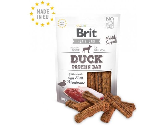 Brit Jerky-Duck Protein Bar 80g (raca-beljakovinska ploščica) (12)