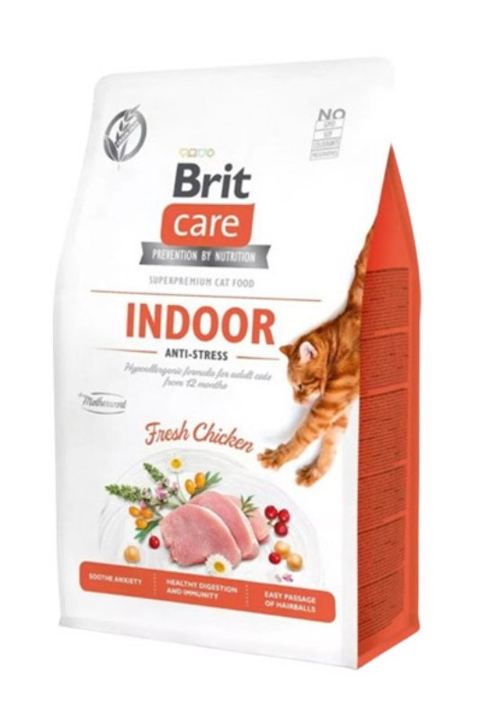 Brit Care Cat Grain-Free Indoor Anti-stress, 2 kg (za notranje mačke)