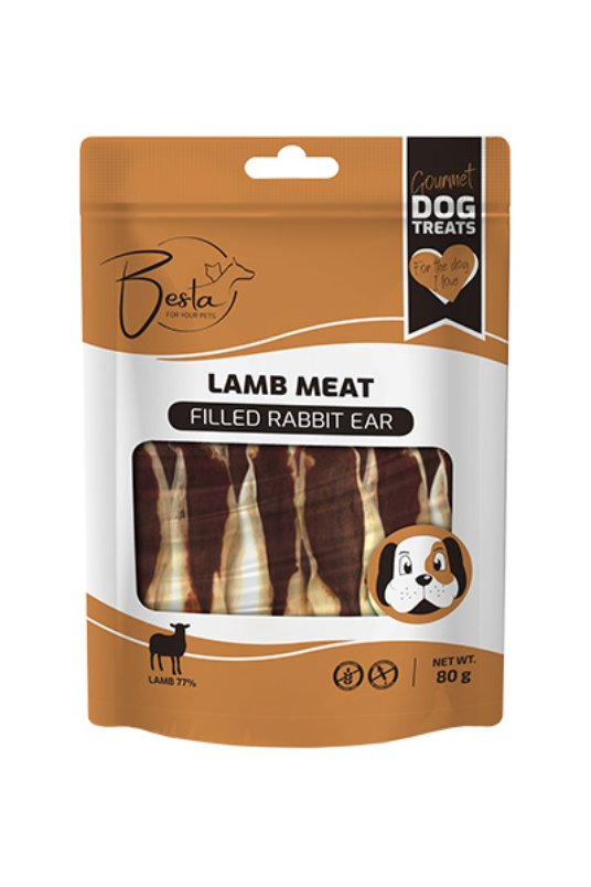 Besta QQ Rabbit ears with lamb 9-10x2-3cm 80g