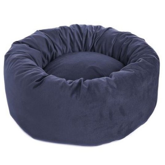 FB okrogla postelja Donut VELVET, fi 60cm-v 20 cm, modra